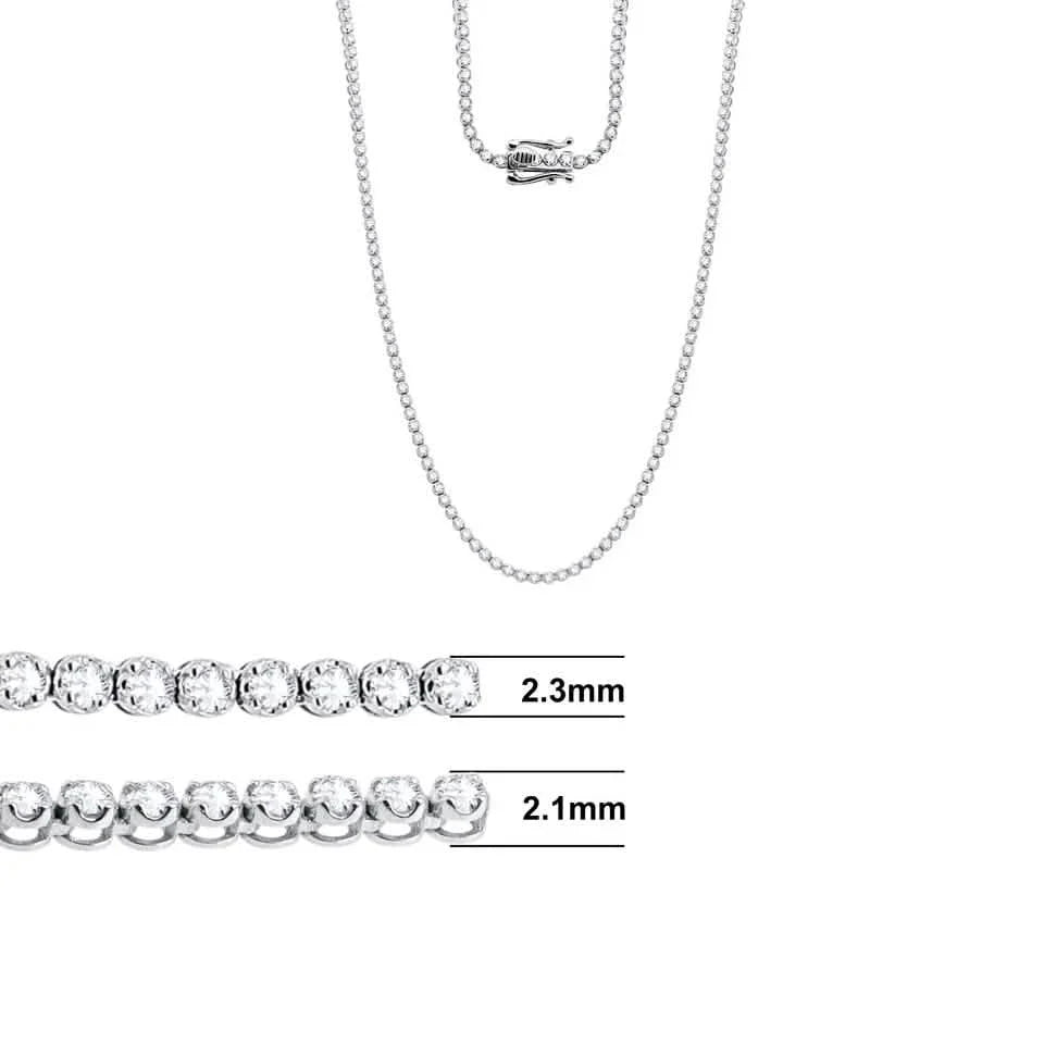 14K White Gold 3.50CT Lab-Grown Diamond Tennis Necklace