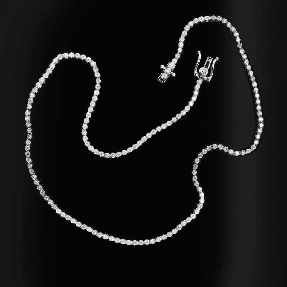 14K White Gold 3.50CT Lab-Grown Diamond Tennis Necklace